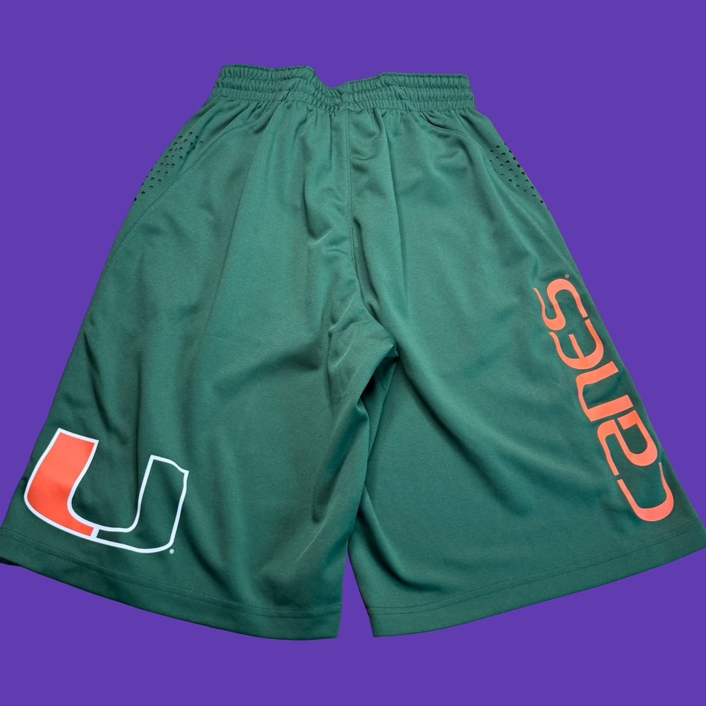 Nike Basketball Shorts Size S Mens Green Miami Hurricanes NCAA Performance